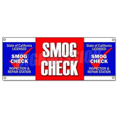 SIGNMISSION SMOG CHECK BANNER SIGN auto automotive pollution car inspection B-Smog Check